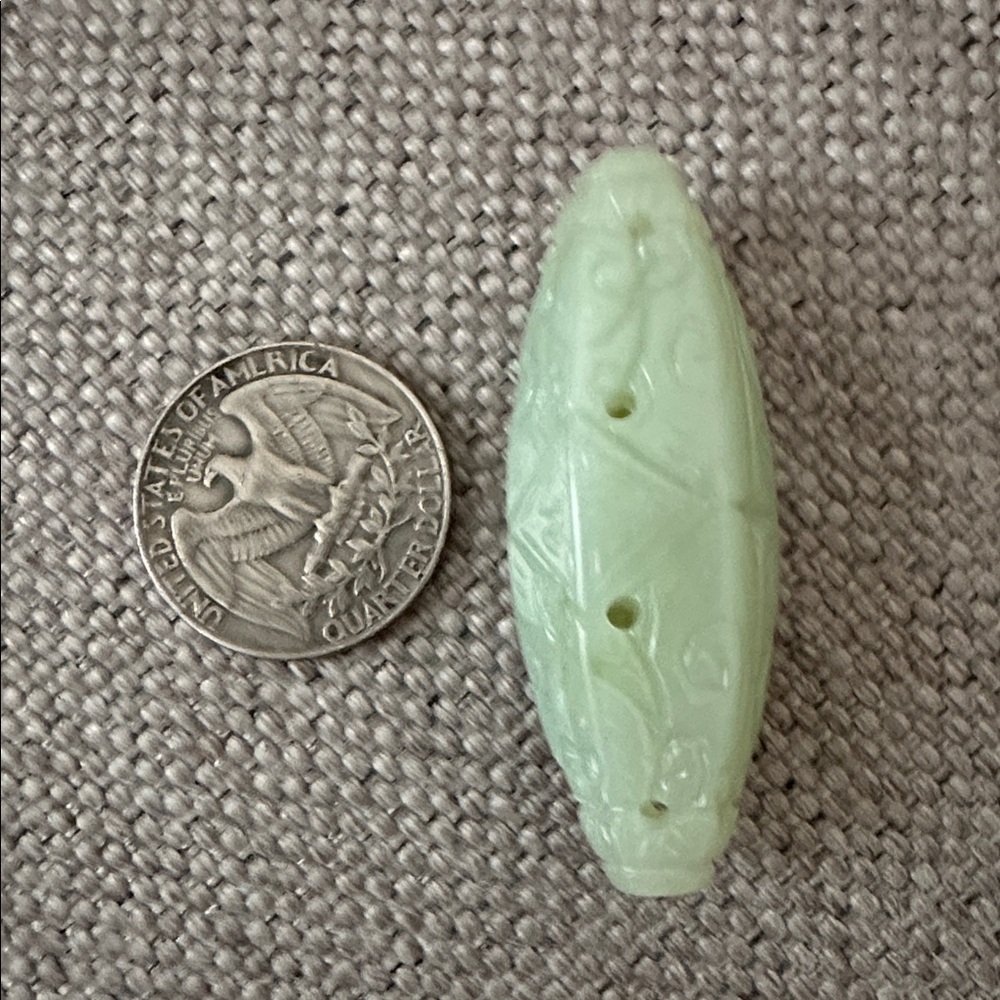 RARE Vintage Chinese Hexagon Stone Bead